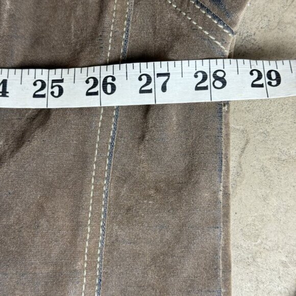 Deadstock Godbody Denim Technology Tan Cotton Faux Suede Jean Jacket Mens 3XL - Picture 8 of 10